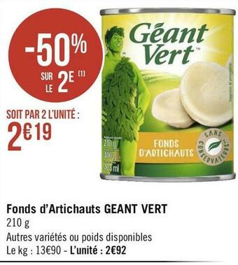Géant vert fonds d’artichauts