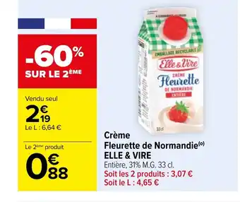 Carrefour Crème Fleurette de Normandie offre