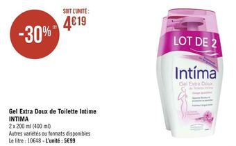Géant Casino Intima gel extra doux de toilette intime offre