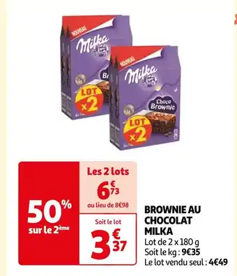 Auchan Supermarché MILKA BROWNIE AU CHOCOLAT offre