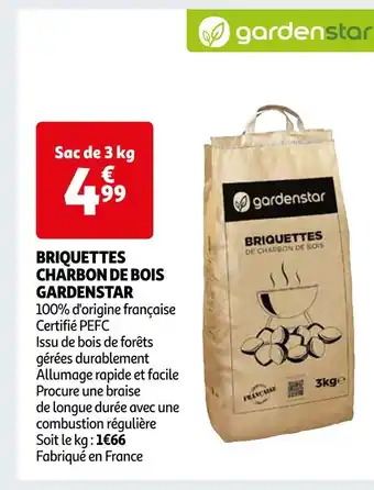 Auchan Supermarché GARDENSTAR BRIQUETTES CHARBON DE BOIS offre