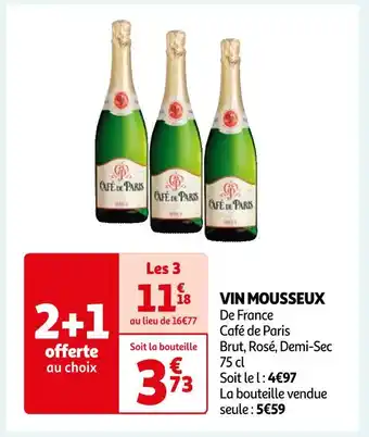 Auchan Supermarché Café de Paris VIN MOUSSEUX offre