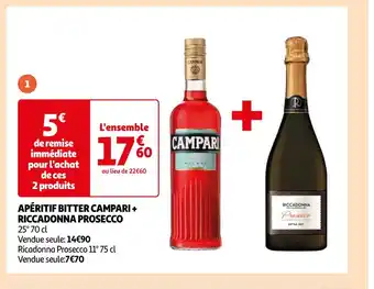 Auchan Supermarché CAMPARI / RICCADONNA APÉRITIF BITTER + PROSECCO offre