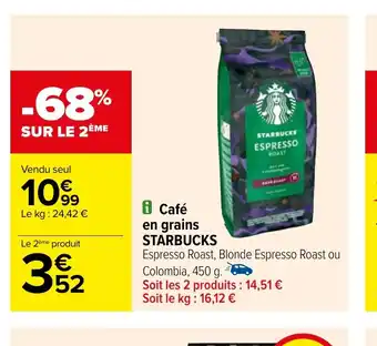 Carrefour i Café en grains STARBUCKS offre