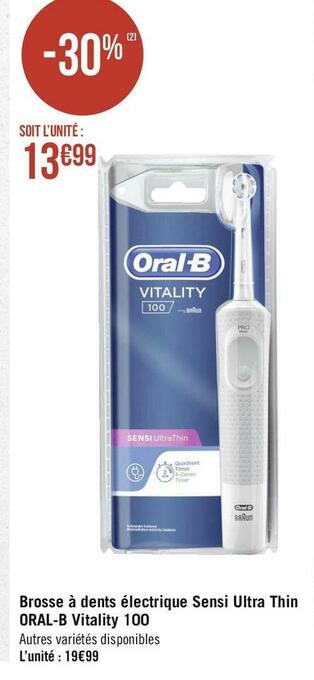 Géant Casino Oral-b brosse à dents électrique sensi ultra thin vitality 100 offre