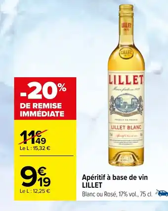 Carrefour Apéritif à base de vin LILLET offre