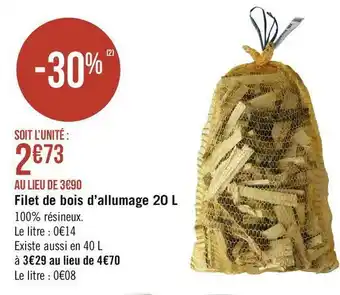Géant Casino Filet de bois d’allumage 20 l offre