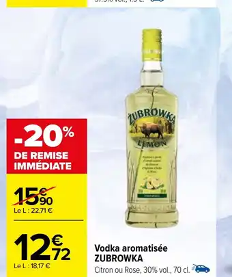 Carrefour Vodka aromatisée ZUBROWKA offre