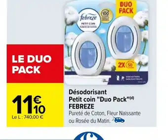 Carrefour Désodorisant Petit coin "Duo Pack FEBREZE offre