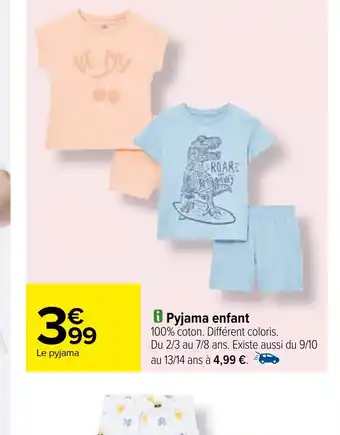 Carrefour Pyjama enfant offre