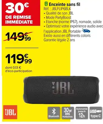 Carrefour Enceinte sans fil offre