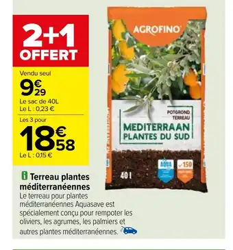 Carrefour Terreau plantes méditerranéennes offre