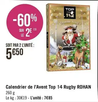 Géant Casino Rohan calendrier de l’avent top 14 rugby offre