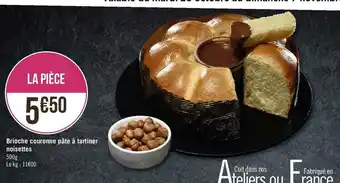 Géant Casino Brioche couronne pâte à tartiner noisettes offre