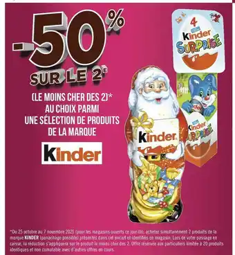 Géant Casino Kinder bon plan sur une sélection de produits de la marque kinder offre