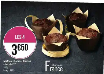 Muffins chocolat fourrés chocolat