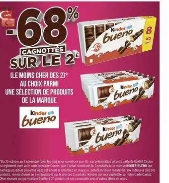 Géant Casino Kinder bon plan sur une sélection de produits de la marque kinder offre