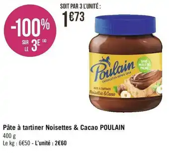 Géant Casino Poulain pâte à tartiner noisettes & cacao offre