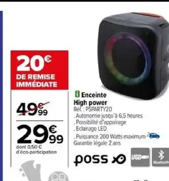Carrefour Enceinte High power offre