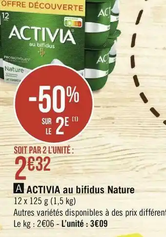 Géant Casino Activia activia au bifidus nature offre