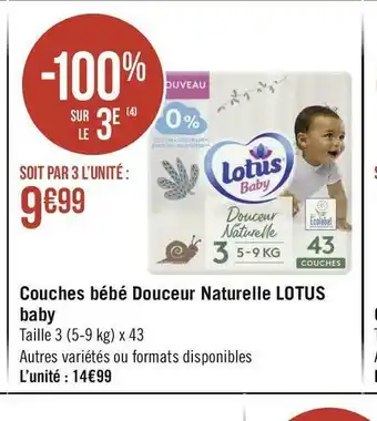 Géant Casino Lotus couches bébé douceur naturelle baby offre