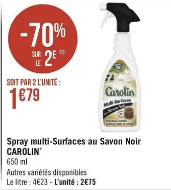 Carolin spray multi-surfaces au savon noir