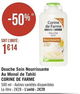 Géant Casino Corine de farme douche soin nourrissante au monoï de tahiti offre