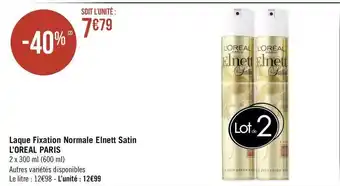 Géant Casino L’oreal laque fixation normale elnett satin offre