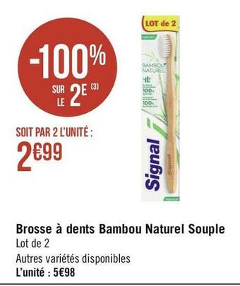 Signal brosse à dents bambou naturel souple