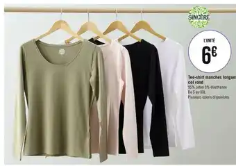 Géant Casino Tee-shirt manches longues col rond offre