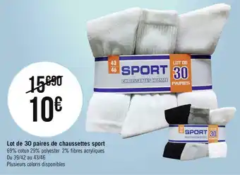 Lot de 30 paires de chaussettes sport