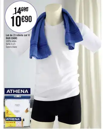 Athena lot de 2 t-shirts col v duo choc