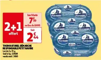 Auchan Petit navire - thon naturel démarche responsable offre