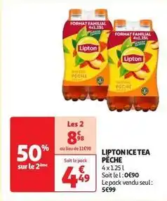 Auchan Supermarché Lipton - ice tea pêche offre