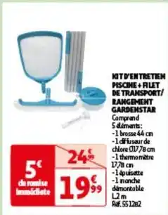 Auchan Gardenstar - kit d'entretien piscine + filet de transport offre