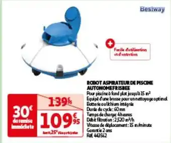 Auchan Bestway - robot aspirateur de piscine autonomefrisbee offre