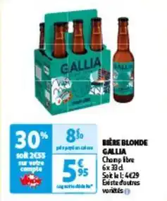 Auchan Gallia - bière blonde offre