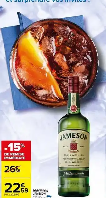 Carrefour Jameson - irish whiskey offre