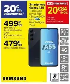 Carrefour Samsung - smartphone galaxy a55 offre