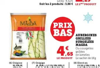 Super U AUBERGINES GRILLEES SURGELÉES offre