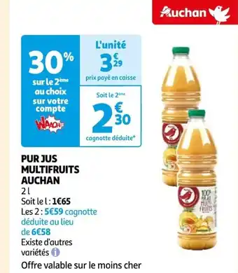 Auchan Supermarché PUR JUS MULTIFRUITS AUCHAN offre