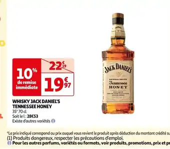 Auchan Supermarché WHISKY JACK DANIEL'S TENNESSEE HONEY offre