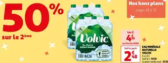 Auchan EAU MINÉRALE NATURELLE VOLVIC 6x1.5 offre