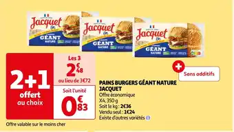 Auchan PAINS BURGERS GÉANT NATURE JACQUET offre