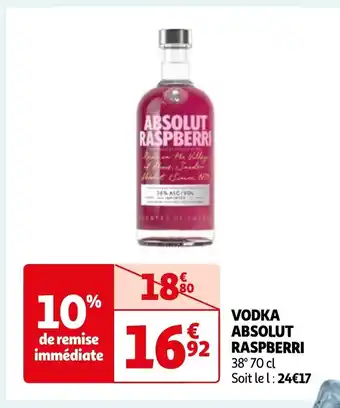 Auchan VODKA ABSOLUT RASPBERRI offre