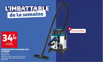 Auchan ASPIRATEUR EAU ET POUSSIERES 3 EN 1 offre