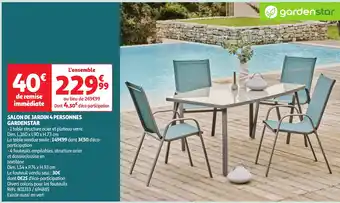 Auchan SALON DE JARDIN 4 PERSONNES GARDENSTAR offre