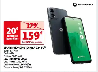 Auchan SMARTPHONE MOTOROLA G34 5G(¹) offre