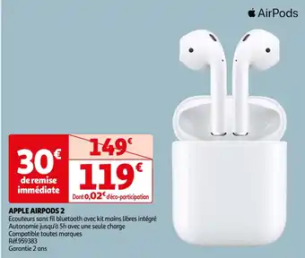 Auchan APPLE AIRPODS 2 offre