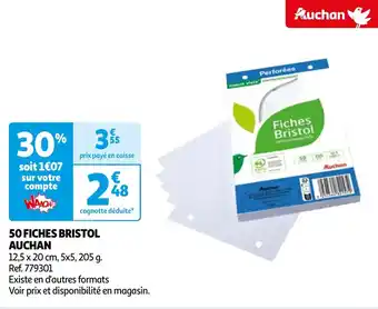 Auchan 50 FICHES BRISTOL AUCHAN offre